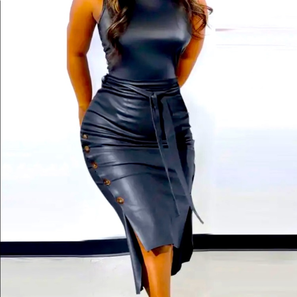 New✨Leather Bodycon Dress✨ - Picture 2 of 10